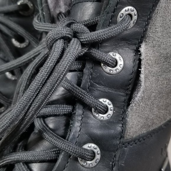 UGG Adirondack II Waterproof Boot, Black Leather, Womens Size 8.5 US / 39.5 - Picture 14 of 16